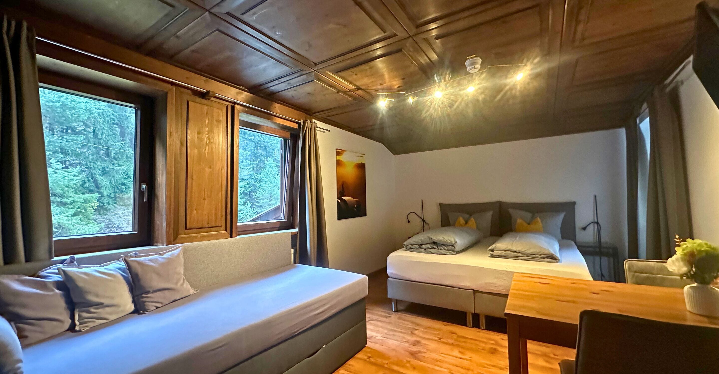 Family Double Room, Balcony | Down comforters, free WiFi, bed sheets