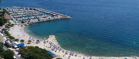 Plage à proximité, chaises longues, parasols, 3 bars de plage