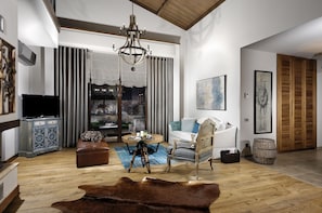 Villa, 5 Bedrooms | Living area | Plasma TV, fireplace - Regnum Golf Country 5 Bedroom (Bodrum)