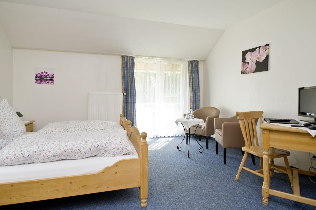 Desk, cribs (free), rollaway beds (surcharge), WiFi (free)