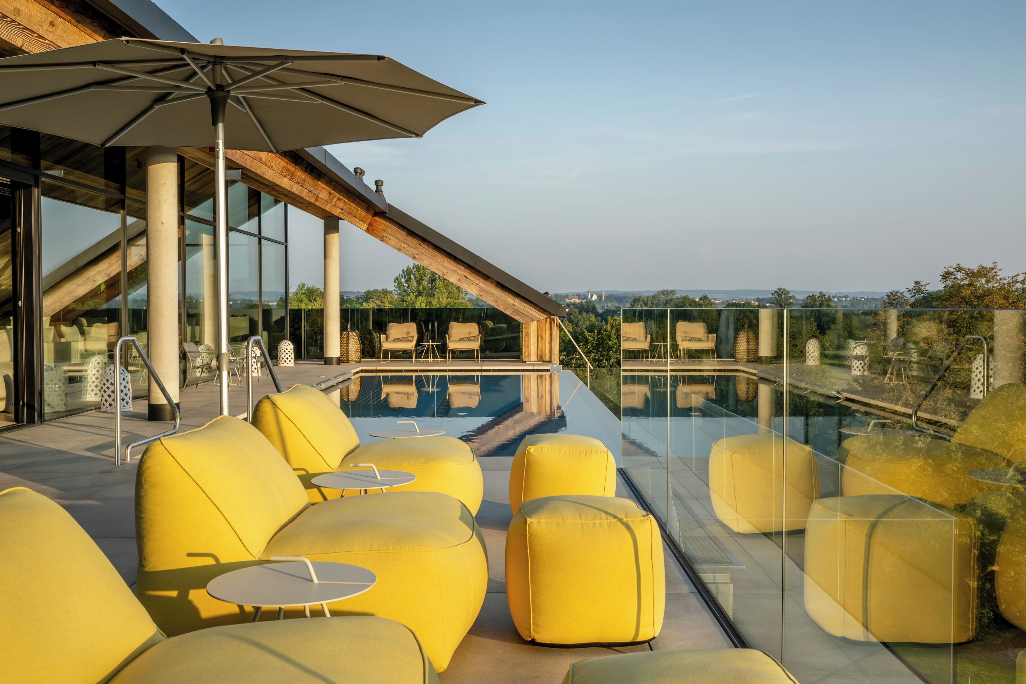 Indoor pool, outdoor pool, open 7:00 AM to 10:00 PM, pool umbrellas