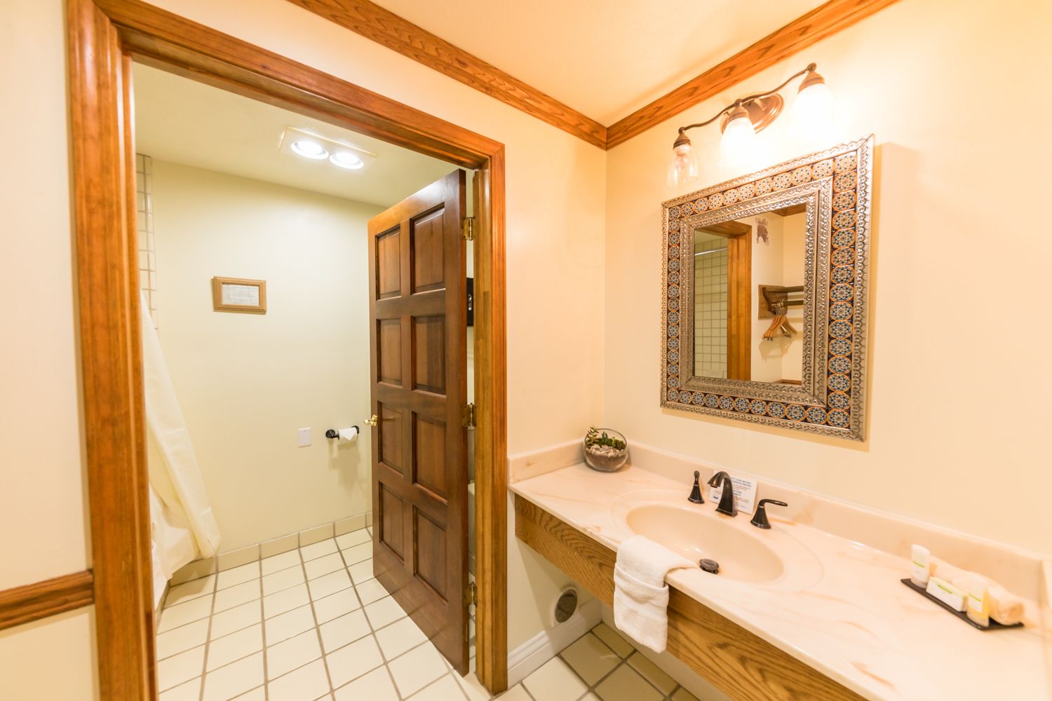 combined shower/bathtub, jetted bath, towels