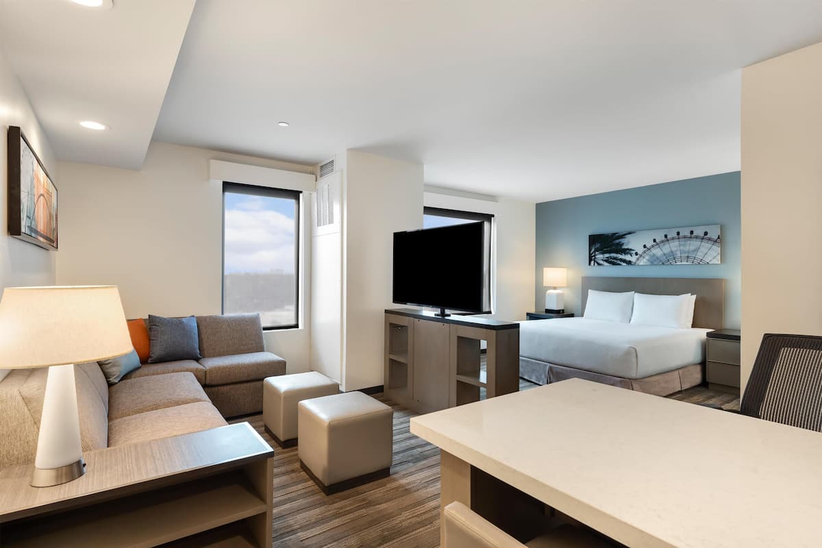 In-room safe, desk, blackout curtains, iron/ironing board