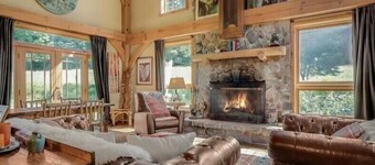 WILLOW RUN LODGE  an Authentic Timber Frame Cabin on private 35 acres with river