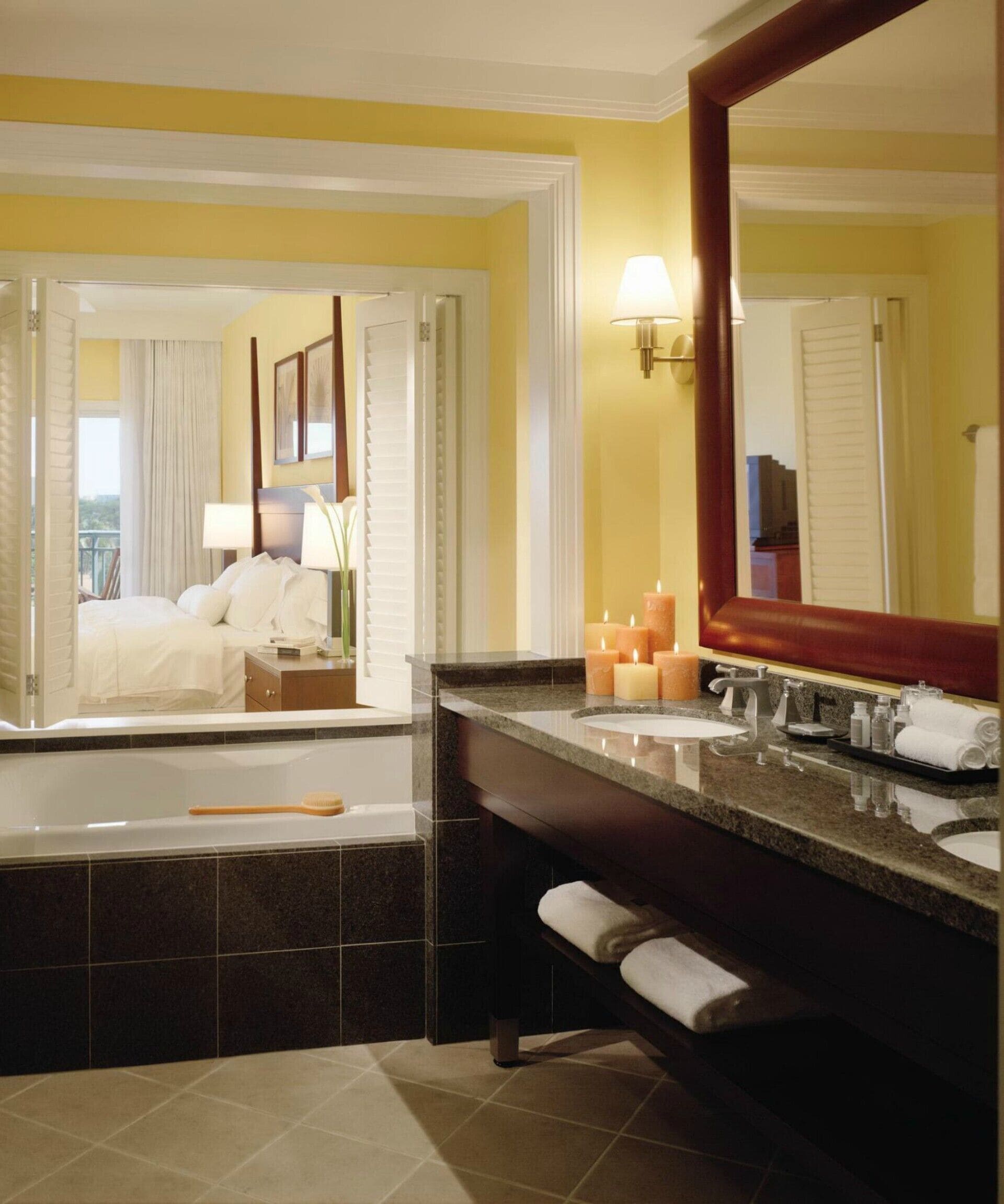 Shower, jetted tub, hair dryer, towels