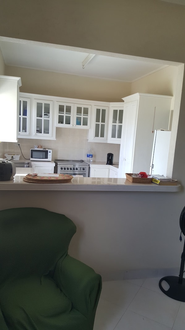 Refrigerador, horno, parrilla de estufa y tetera eléctrica 