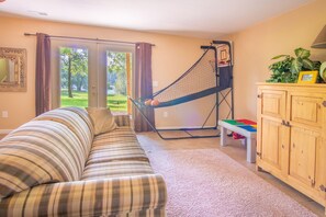 TV, fireplace, DVD player