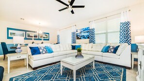 Smart TV, video games, DVD player, foosball