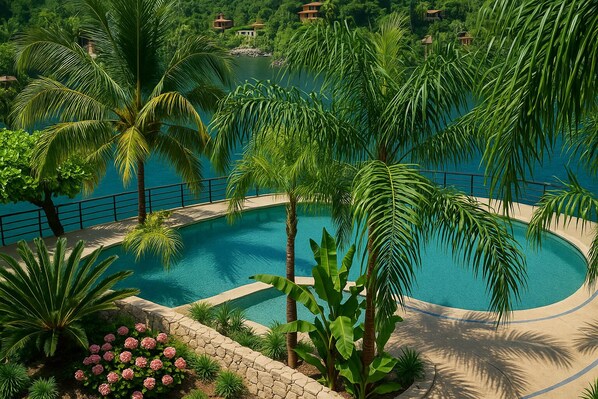 Outdoor pool, an infinity pool