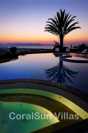 Outdoor pool, a heated pool - Elite, Spectacular Villa Enormous HEATED Pool Gym Excellent Location - Sleeps 15 (Argaka)