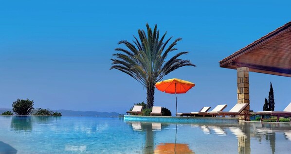 Outdoor pool, a heated pool - Elite, Spectacular Villa Enormous HEATED Pool Gym Excellent Location - Sleeps 15 (Argaka)