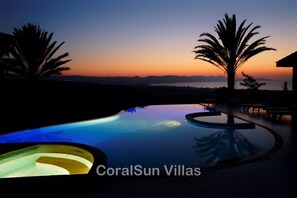Outdoor pool, a heated pool - Elite, Spectacular Villa Enormous HEATED Pool Gym Excellent Location - Sleeps 15 (Argaka)