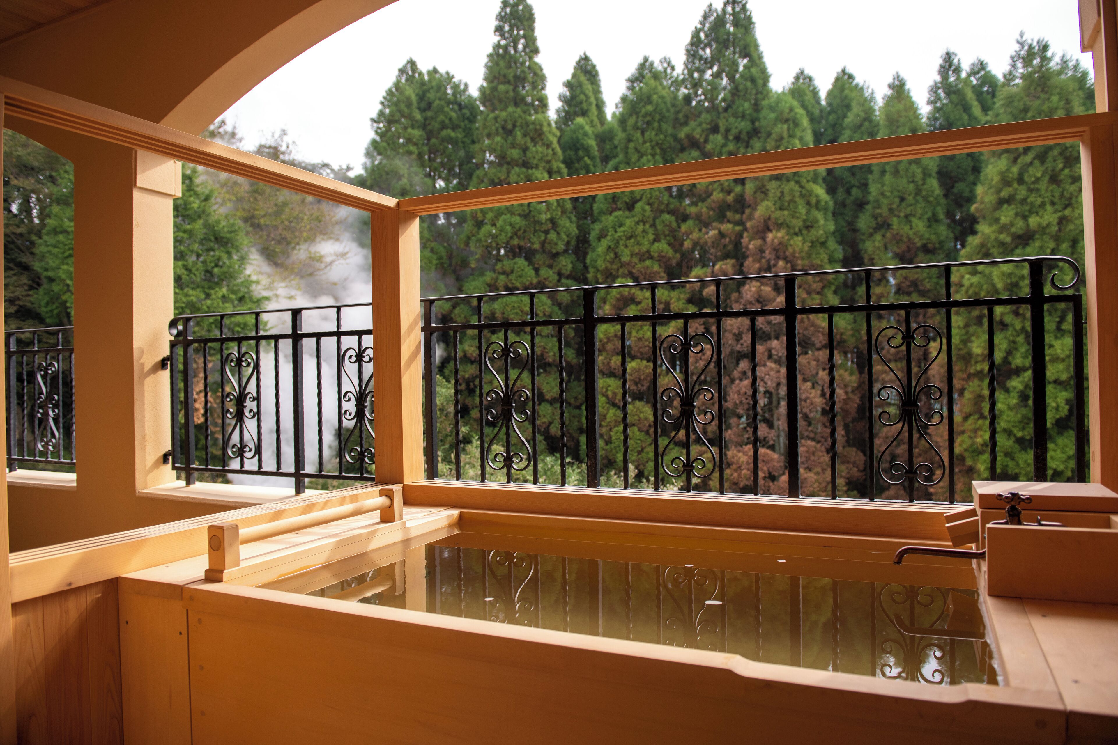 Premium Japanese Western Room, Non Smoking | Bathroom | Separate tub and shower, spring water tub, rainfall showerhead