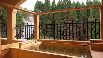 Premium Japanese Western Room, Non Smoking | Bathroom | Separate tub and shower, spring water tub, rainfall showerhead