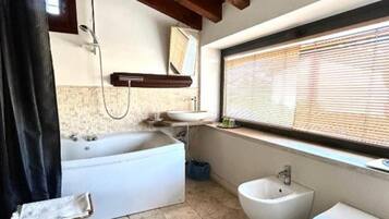 Ensemble douche/baignoire, sĂšche-cheveux, bidet, serviettes fournies