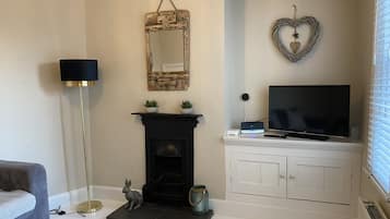 TV, music library, stereo