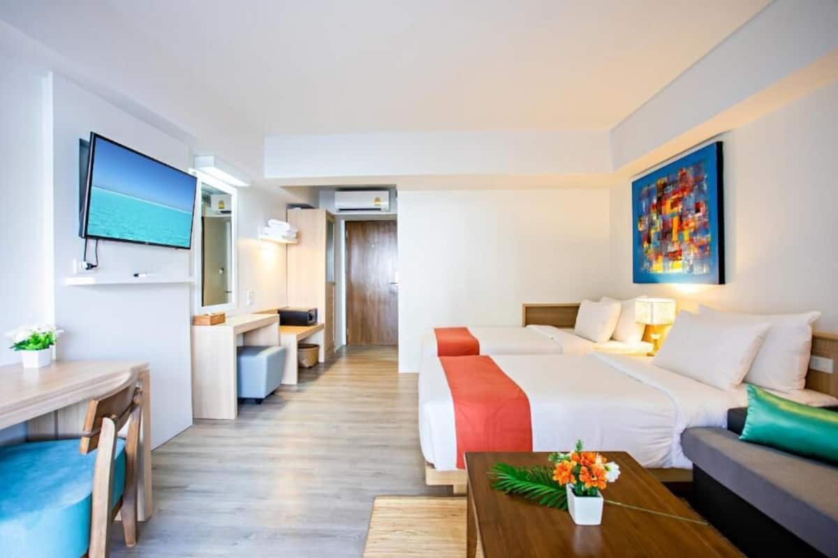 Een kluis op de kamer, verduisterende gordijnen, gratis wifi, beddengoed