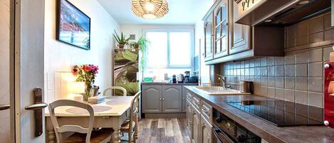 Fridge, microwave, coffee/tea maker, freezer