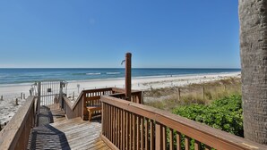 A wooden boardwalk leading to a beach with a clear view of the ocean. - 4 BR En Soleil Directly on Gulf, 14th floor unit with the best views!! (Panama City Beach)