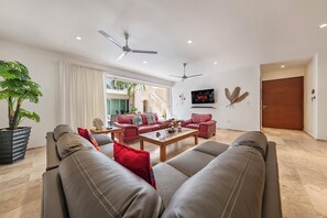 Smart TV, books, stereo