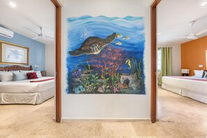 2 bedrooms, in-room safe, iron/ironing board, travel cot