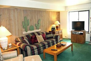 Televisión y chimenea 