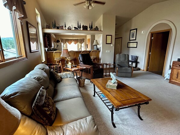 Smart TV, DVD player, books, video library