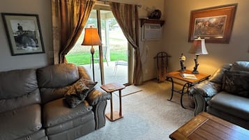 Smart TV, DVD player, books, video library