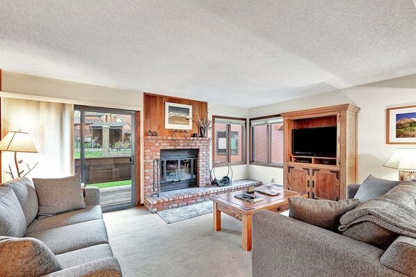 电视、壁炉、立体声音响