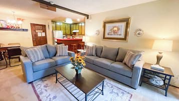 TV, foosball, video library, stereo