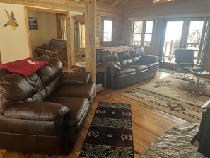 Smart TV, fireplace, video games, DVD player