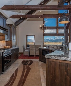 Fridge, microwave, oven, stovetop - Tetonia Lodge | Postcard views, fireplace, bunk room and big kitchen (Tetonia)