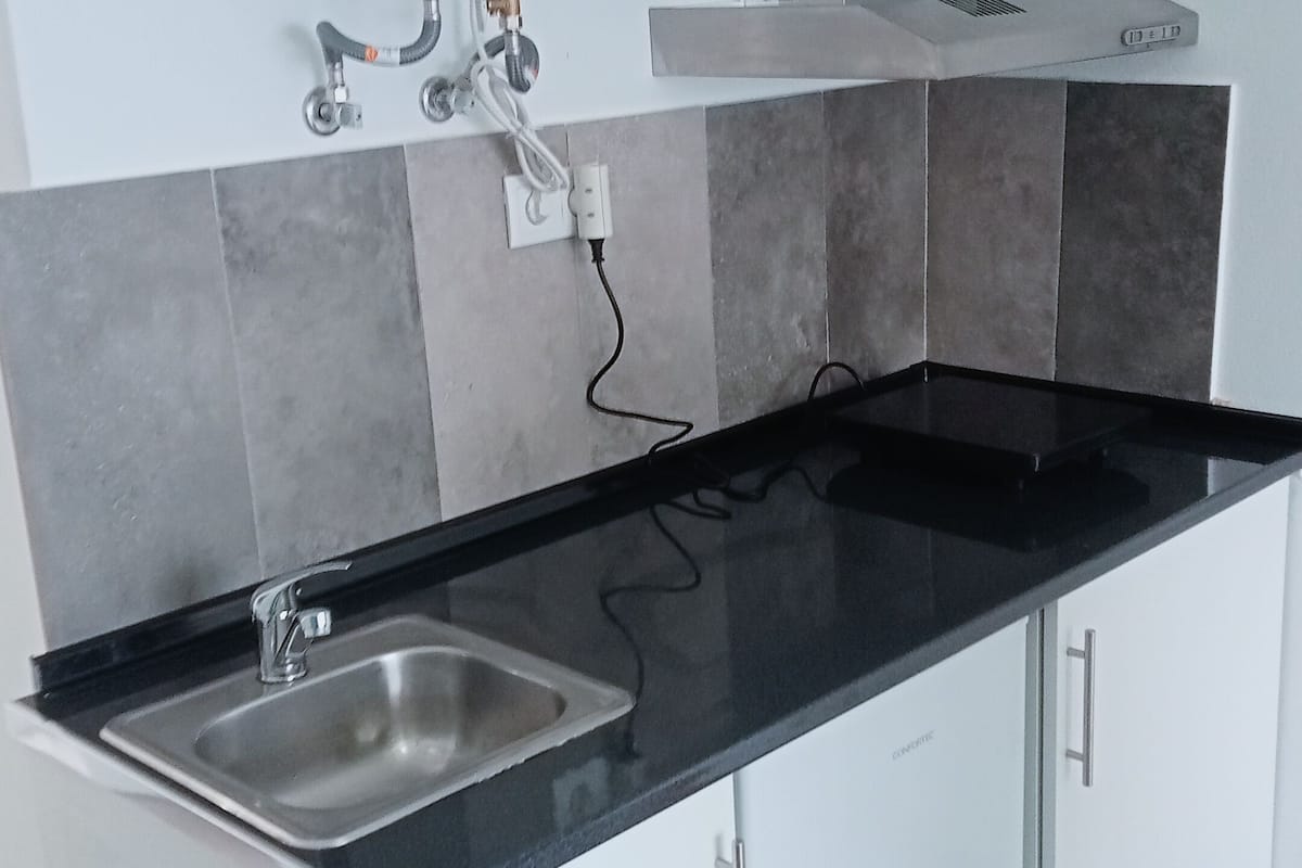 fridge, microwave, electric kettle