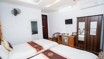 Quarto duplo | Frigobar, escrivaninha, quartos à prova de som, Wi-Fi de cortesia