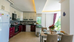 Villa, 2 Bedrooms | Private kitchenette | Full-size fridge, microwave, oven, stovetop - Villa Dere (Kas)