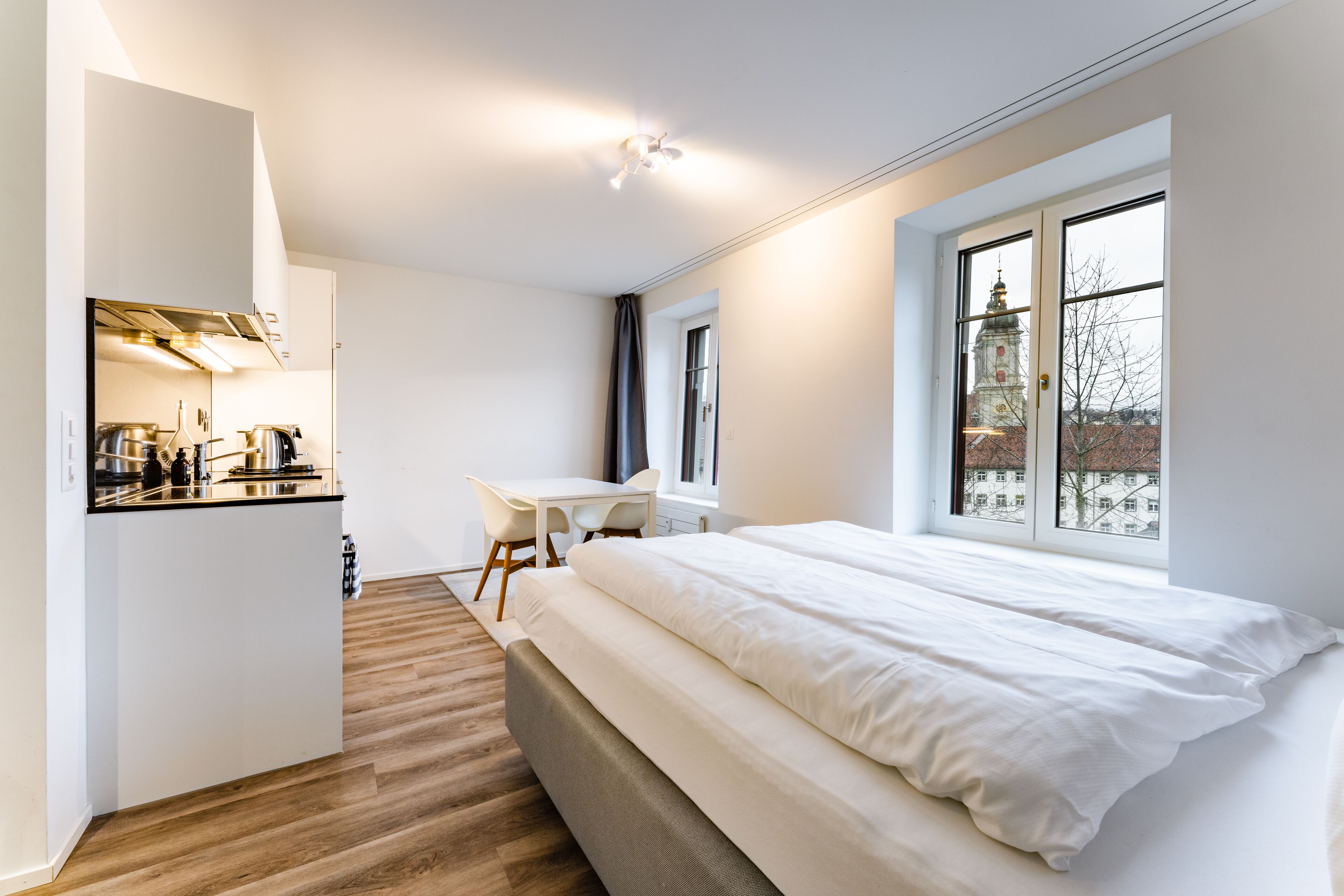 superior studio | 1 bedroom, premium bedding, blackout curtains, soundproofing