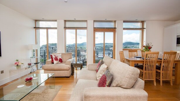 Flat-screen TV - 301 Riverview Apartment (Inverness)