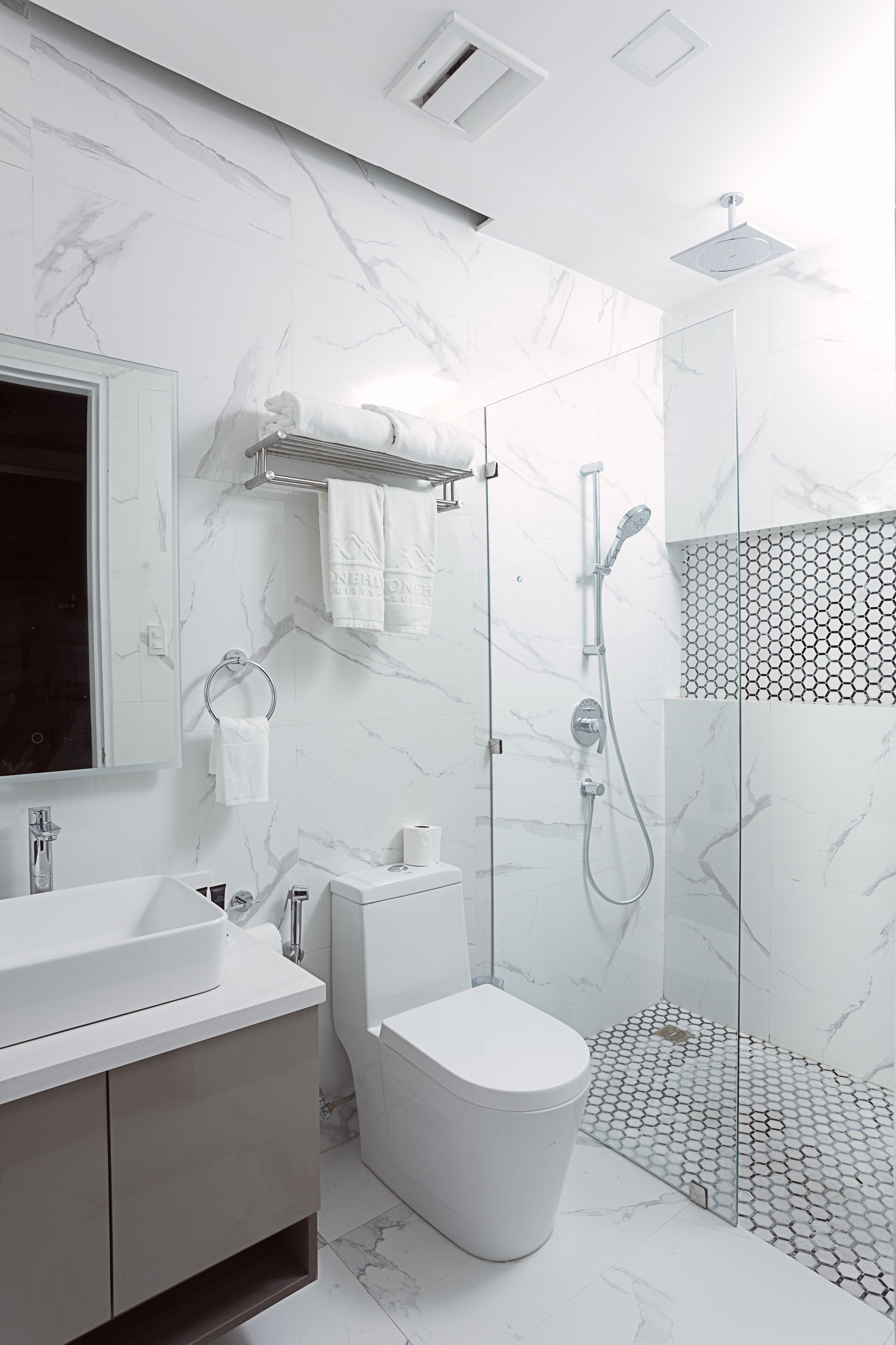 hair dryer, bathrobes, slippers, bidet