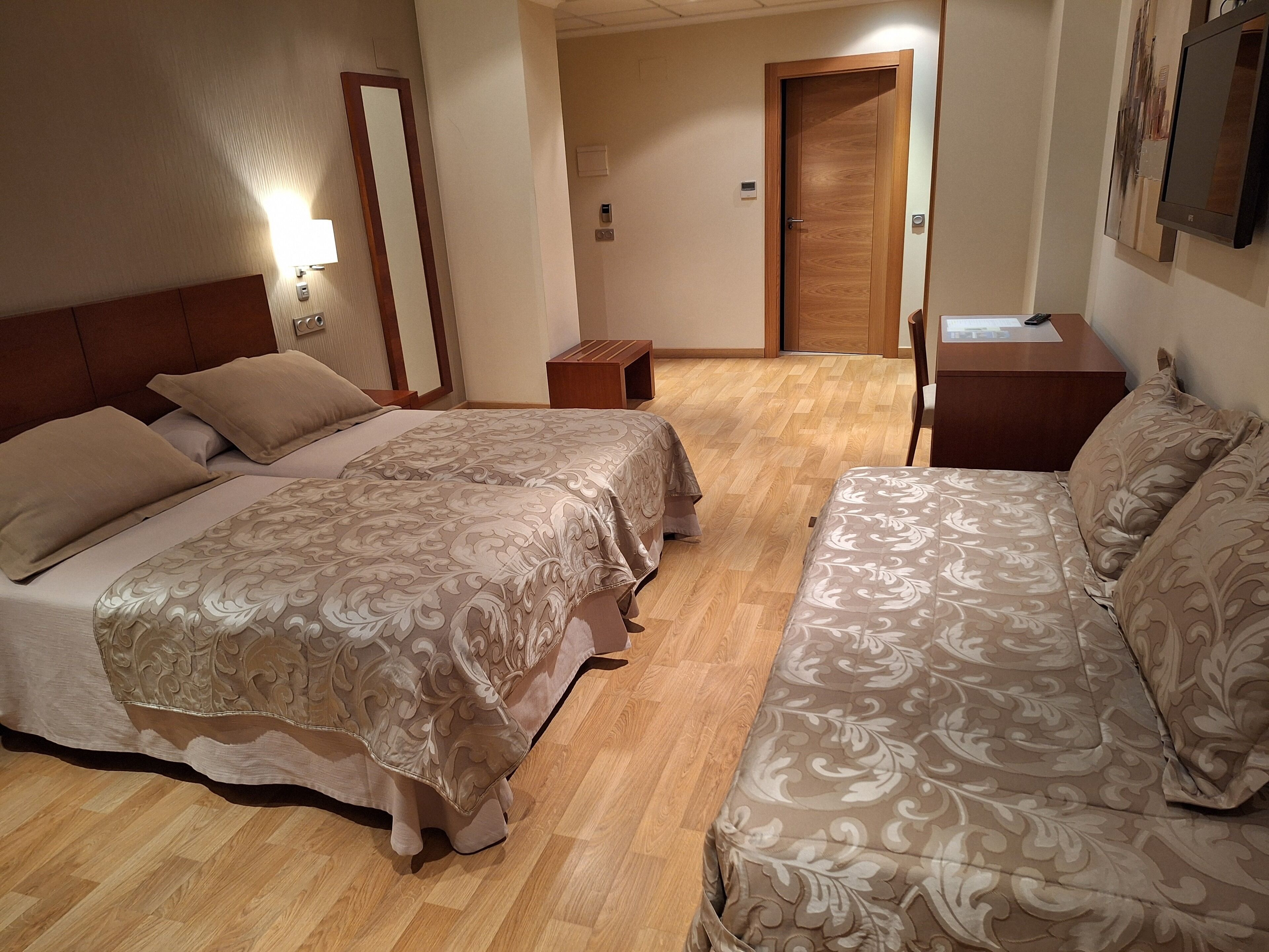 1 bedroom, desk, laptop workspace, blackout curtains