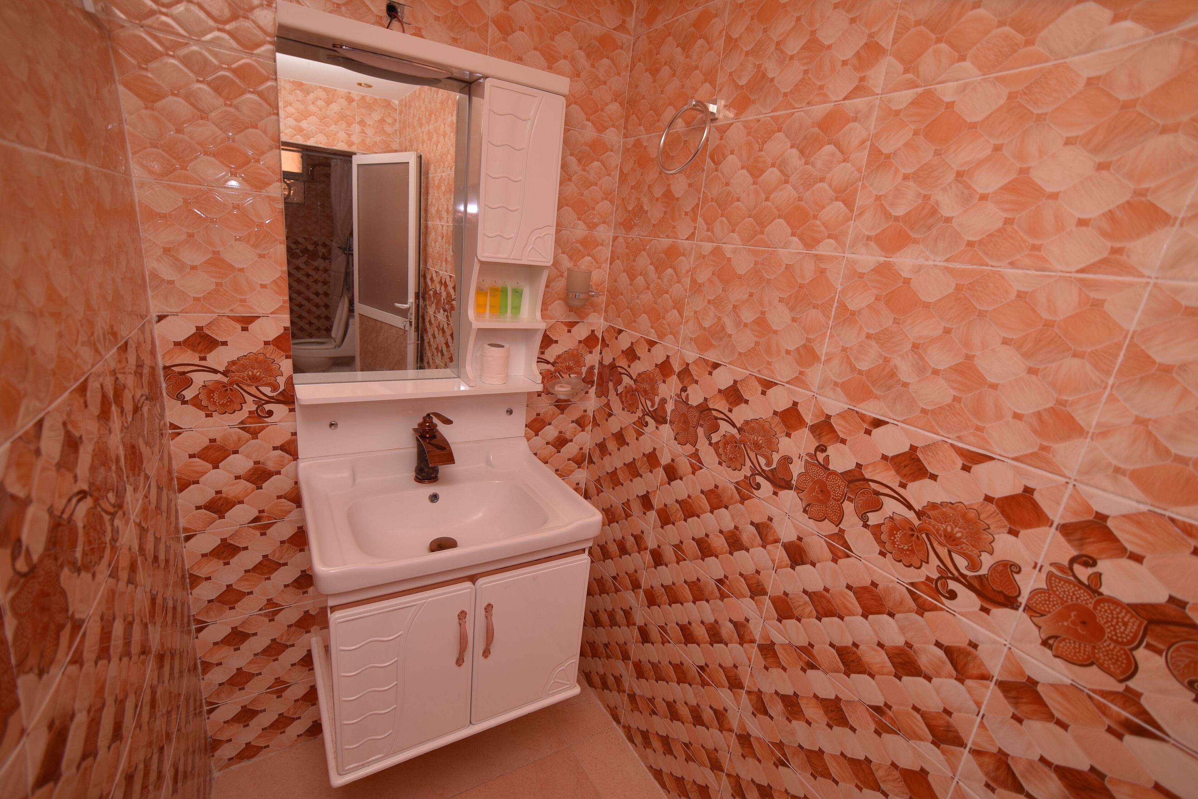 luxury room | bathroom | shower, free toiletries, hair dryer, slippers