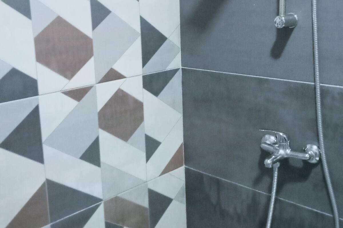 hair dryer, towels, toilet paper