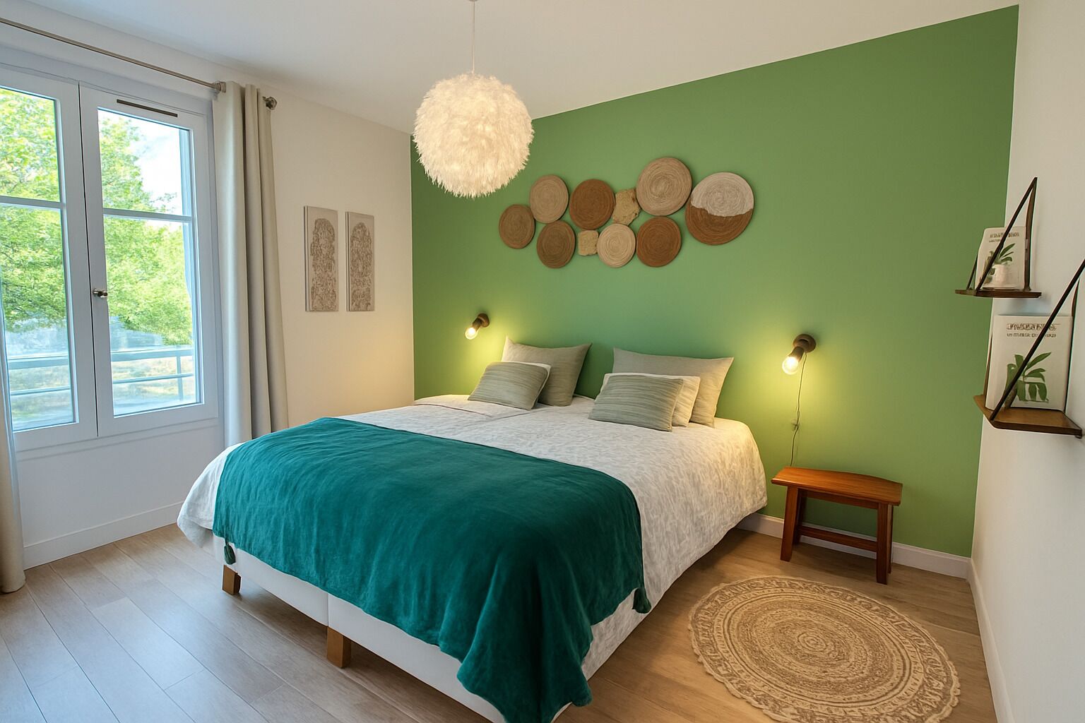 1 chambre, bureau, fer et planche à repasser, lit parapluie