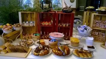 TĂ€gliches inbegriffenes FrĂŒhstĂŒcksbuffet