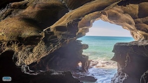 A natural rock formation with a cave-like opening. - Hotel Astoria (Tangier)