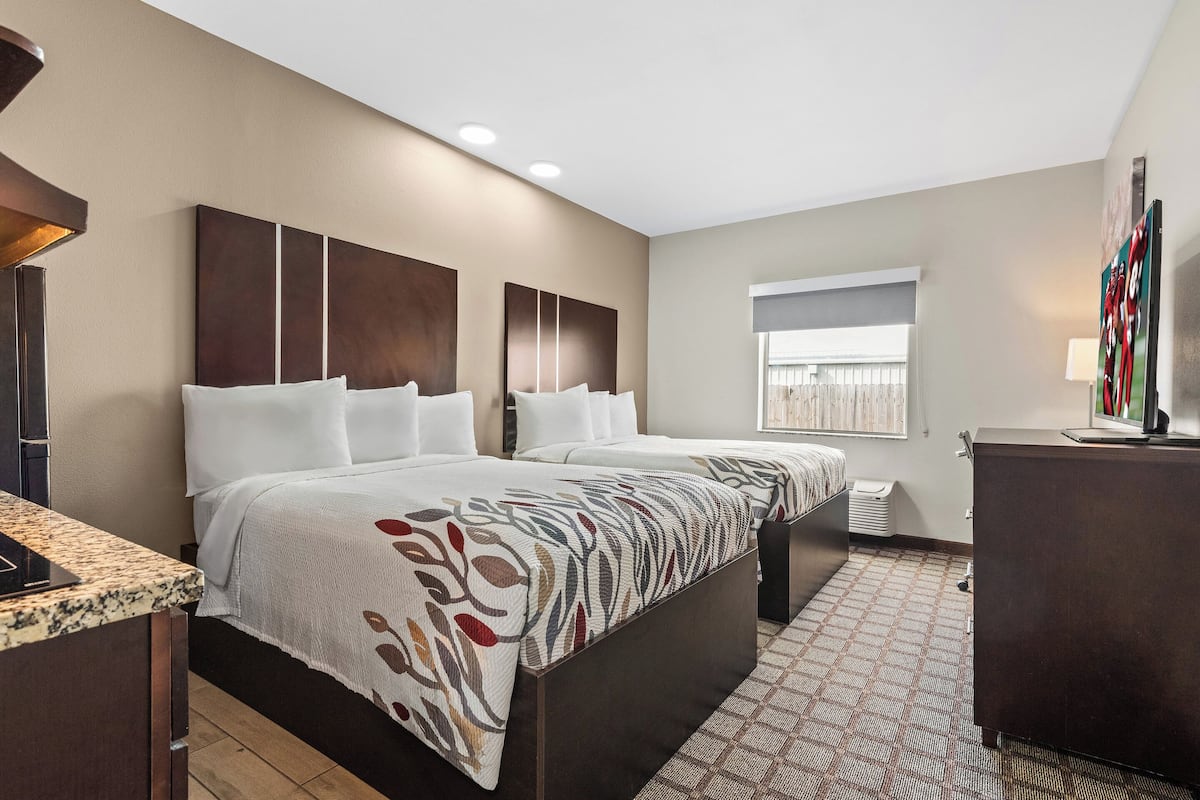 Superior Room, 2 Double Beds, Non Smoking, Kitchenette | Desk, blackout drapes, iron/ironing board, cribs (free)