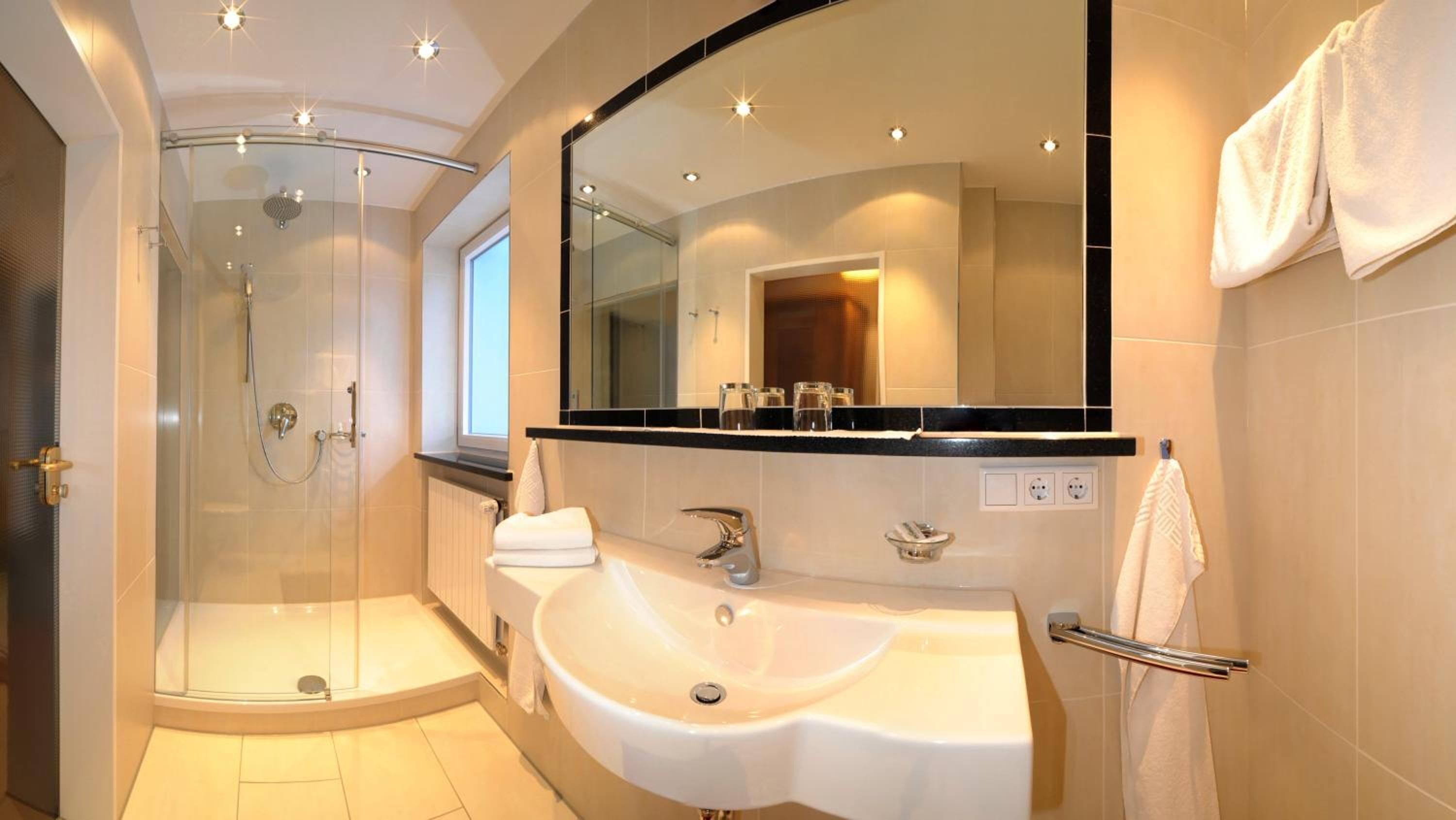 shower, free toiletries, hair dryer, bathrobes