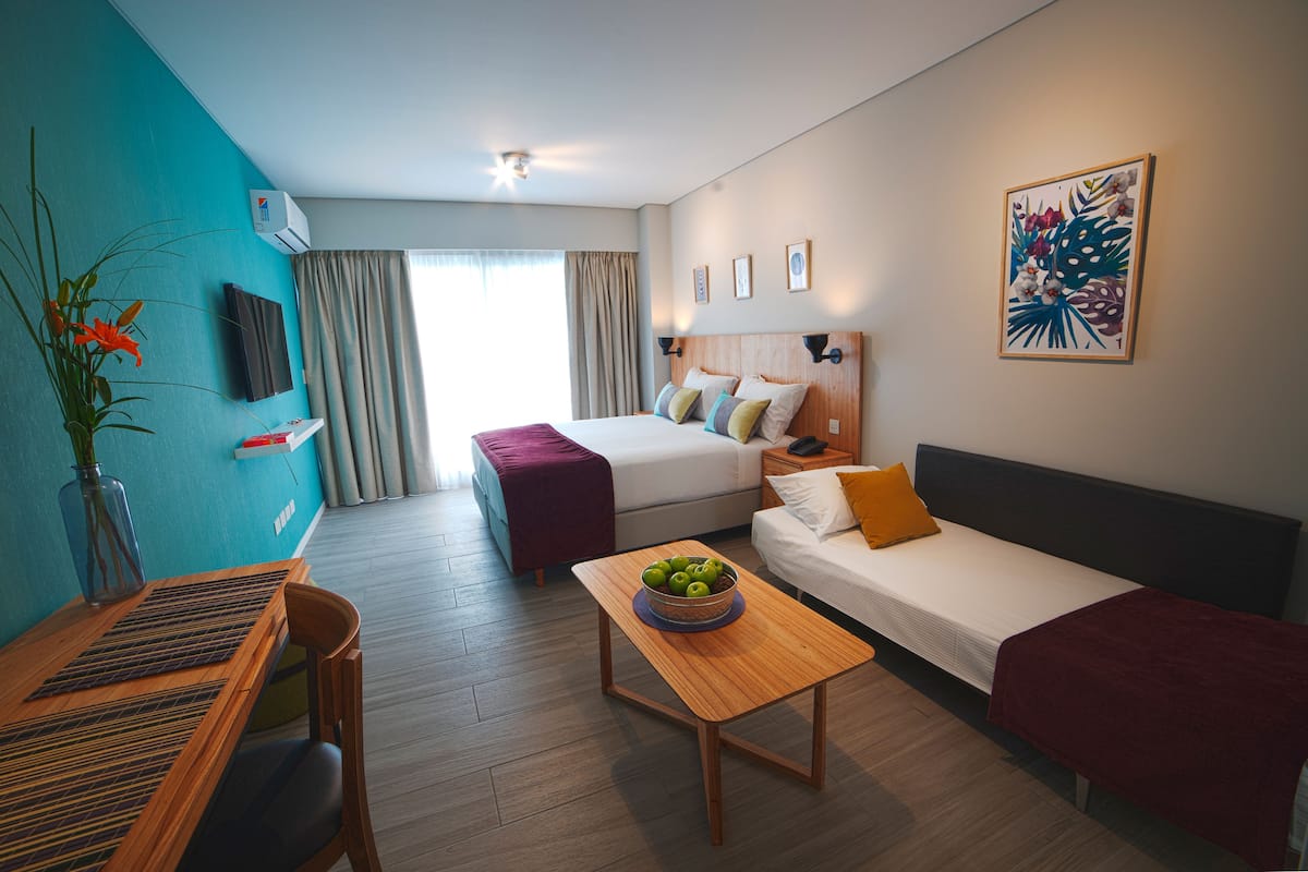 Family Studio, 1 Queen Bed with Sofa bed | In-room safe, desk, blackout drapes, soundproofing