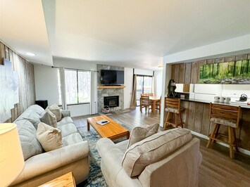 Living Room with a Wood Burning Stove