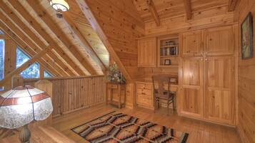 Cabin, 2 Queen Beds, Non Smoking | Living area | Flat-screen TV