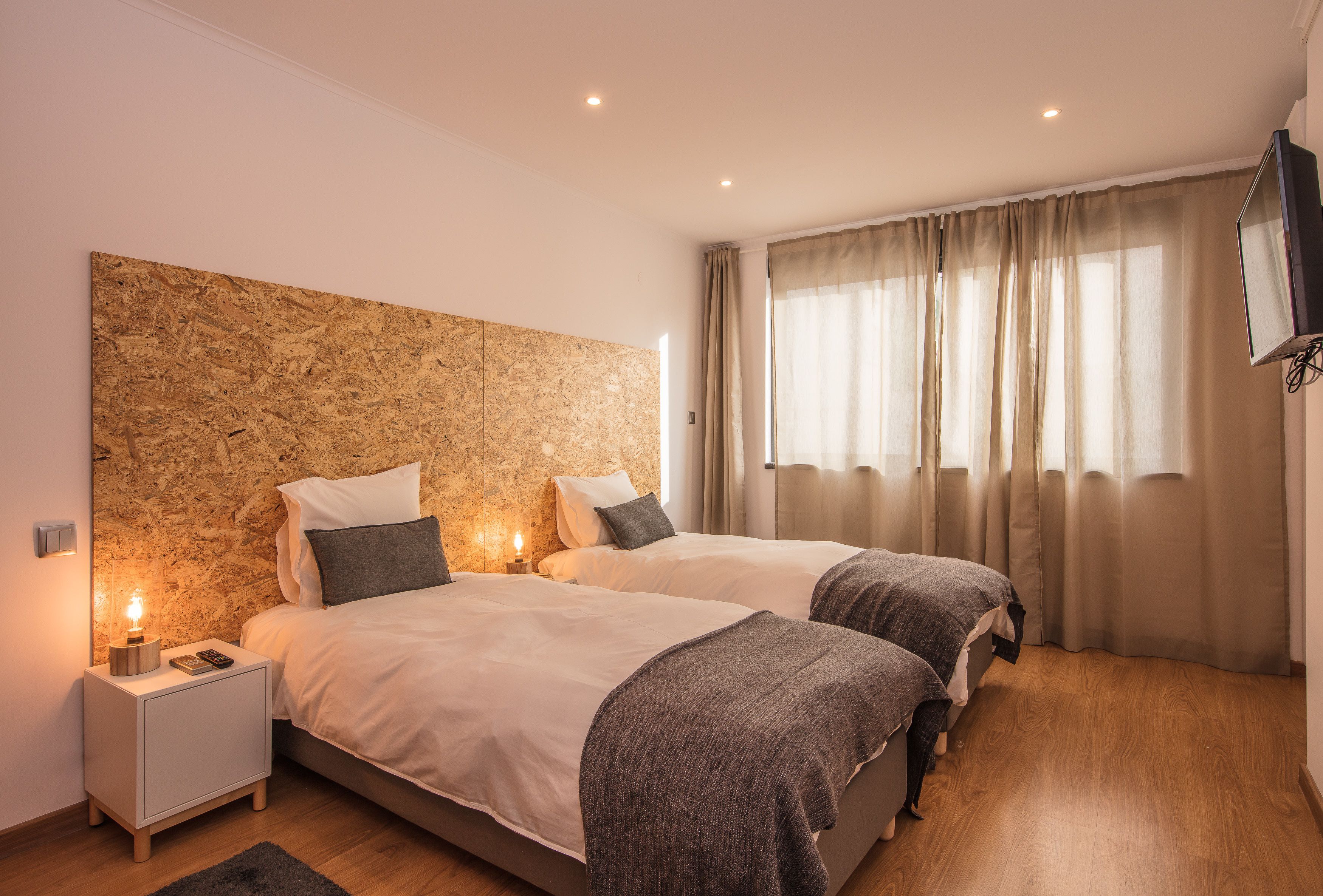 Premium bedding, down comforters, individually decorated, desk